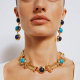 Ionia Turquoise Lapis Necklace