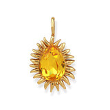 Ninon Sun Yellow Crystal Charm Leather Necklace