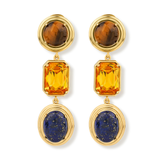 Myndos Tigereye Crystal Lapis Earrings