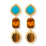 Myndos Turquoise Crystal Tigereye Earrings