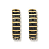 Margarita on the Rocks Black Large Hoop Earrings