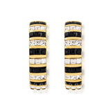 Margarita on the Rocks Black White Large Hoop Earrings