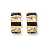 Margarita on the Rocks Black White Small Hoop Earrrings