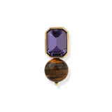 Bodrum Purple and Tigereye Single Earring