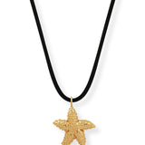 Starfish Charm Leather Necklace