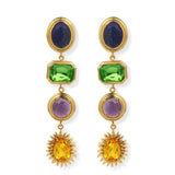 La Divina Lapis Amethyst Crystal Earrings