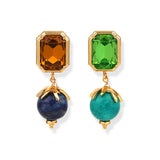 Flora Lapis Turquoise & Crystal Earrings