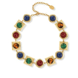 Lykia Lapis Tigereye Carnelian Malachite Necklace