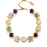 Lykia Amethyst Blue Lace Agate Pink Quartz Aquamarine Necklace