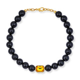 Bodrum Onyx and Yellow Purple Crystal Necklace
