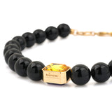 Bodrum Onyx and Yellow Purple Crystal Necklace