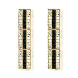 Margarita on the Rocks Black White Trio Earrings