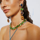 La Divina Lapis Amethyst Crystal Earrings