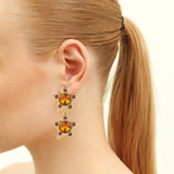 Vesper Orange Fuchsia Star Earrings