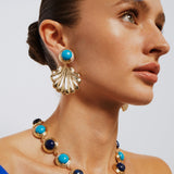 Aphrodite Turquoise Lapis Earrings