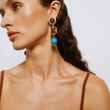 Flora Lapis Turquoise Tigereye Amethyst & Crystal Earrings