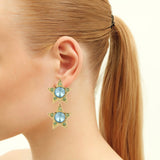 Vesper Blue Green Star Earrings