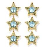 Vesper Blue Green Star Long Earrings