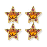 Vesper Orange Fuchsia Star Earrings