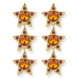 Vesper Orange Fuchsia Star Long Earrings