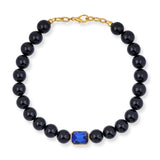 Bodrum Onyx and Blue Green Crystal Necklace