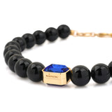 Bodrum Onyx and Blue Green Crystal Necklace