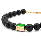 Bodrum Onyx and Blue Green Crystal Necklace