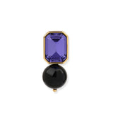Bodrum Purple and Onyx Single Earring