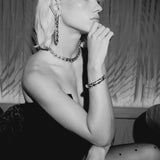 Heracles Crystal Silver Long Earrings