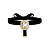Place Vendome Crystal Brooch Velvet Choker