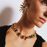 Lykia Lapis Tigereye Carnelian Malachite Necklace