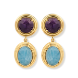 Knidos Amethyst Aquamarine Earrings