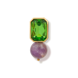 Bodrum Green and Amethyst Single Earring