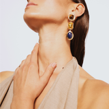 Myndos Tigereye Crystal Lapis Earrings