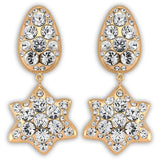 Disco Oval Star Drop Earrings