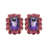 Ninon Square Rose & Lavender Earrings