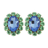 Ninon Oval Grass Green & Sky Blue Earrings