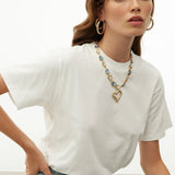 M Hoop Earrings in Gold