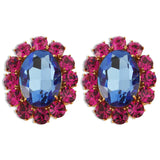 Ninon Oval Fuchsia & Sky Blue Earrings