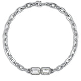 Bosphorus Chain Necklace with Crystals in Silver