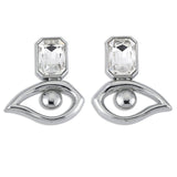 Nazar with Crystal Earrings in Silver