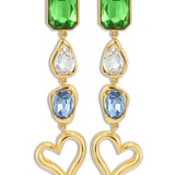Sevda in Istanbul Long Earrings with Green Crystal