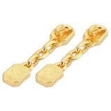 Bosphorus Chain Long Earrings with Crystals in Gold