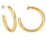 L Hoop Earrings in Gold