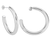 L Hoop Earrings in Silver