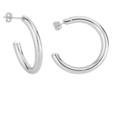M Hoop Earrings in Silver