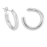 S Hoop Earrings in Silver