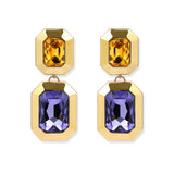 Paris at Night Yellow Purple Crystal Earrings
