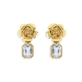 Diana Rose Earrings with Transparent Crystal
