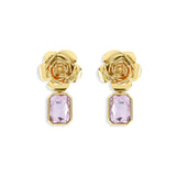 Diana Rose Earrings with Pink Crystal